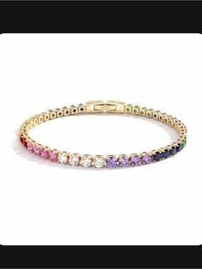 NWT NOGU 18k Gold x Unicorn Crystal | Tennis Club Bracelet (18cm)